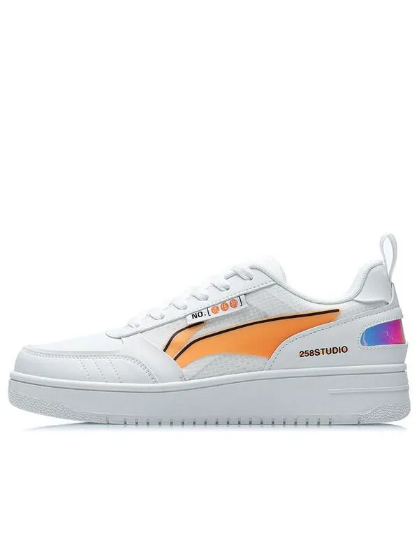 Кроссовки №258 классические повседневные низкие Li-Ning — изображение 1 из 4, белый/оранжевый