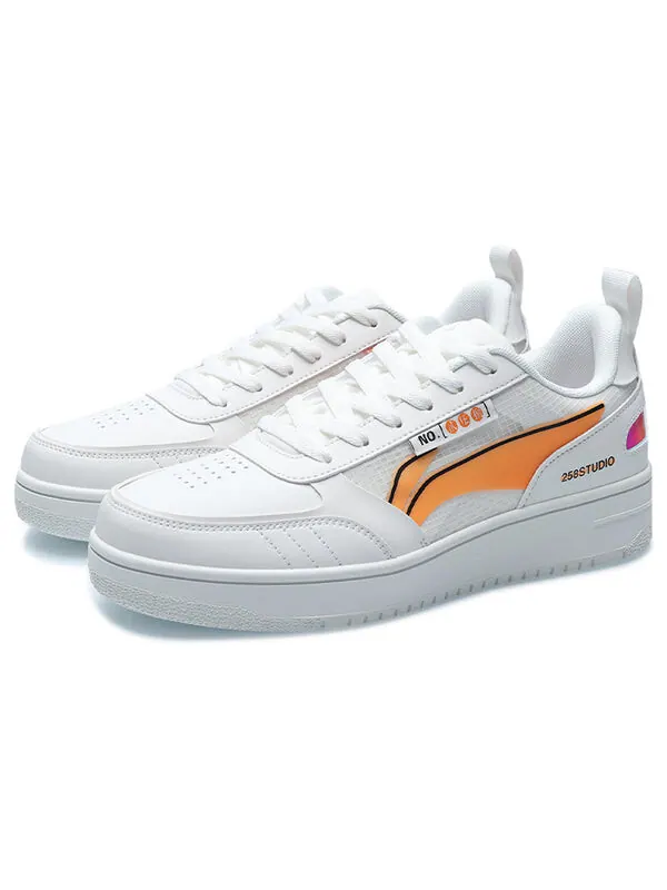 Кроссовки №258 классические повседневные низкие Li-Ning — изображение 3 из 4, белый/оранжевый