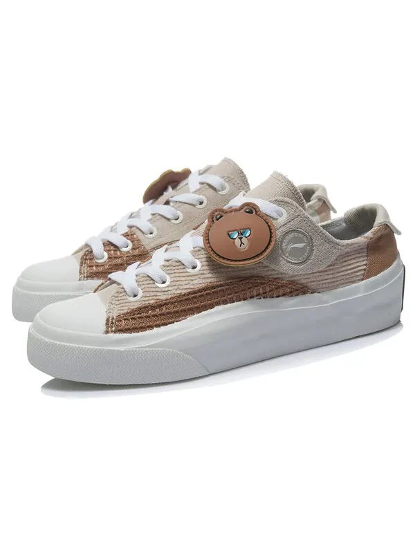 Кроссовки x line friend vulc low Li-Ning — изображение 4 из 4, коричневый/белый/серый