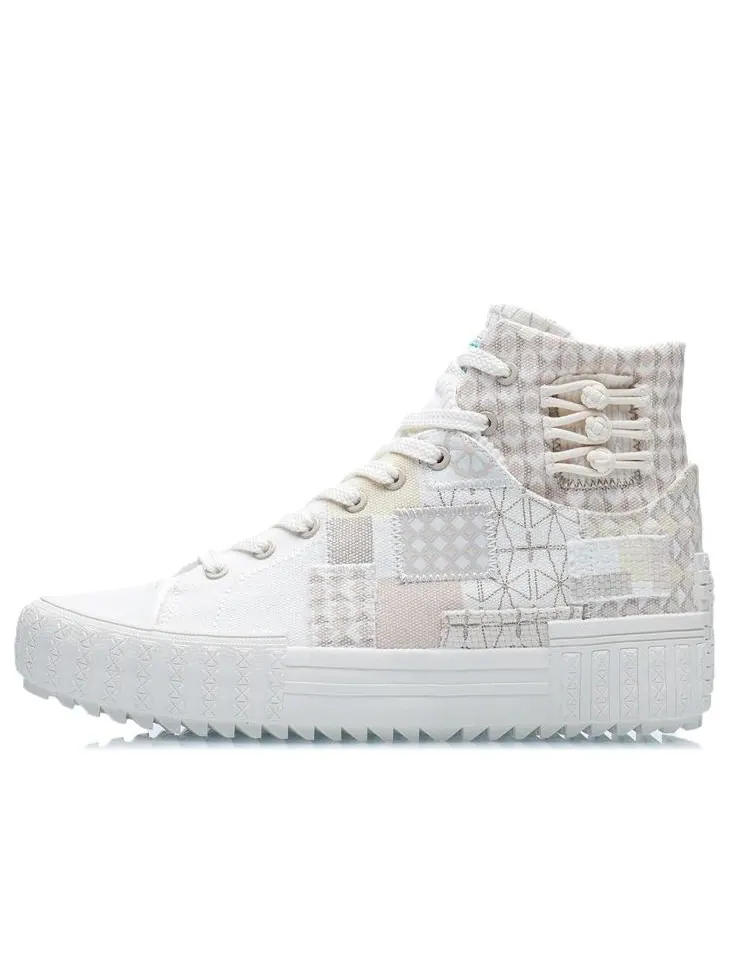 Кроссовки Li-Ning CF WuXing Canvas Hi Shoes 'White Grey' — изображение 1 из 5, белый/серый