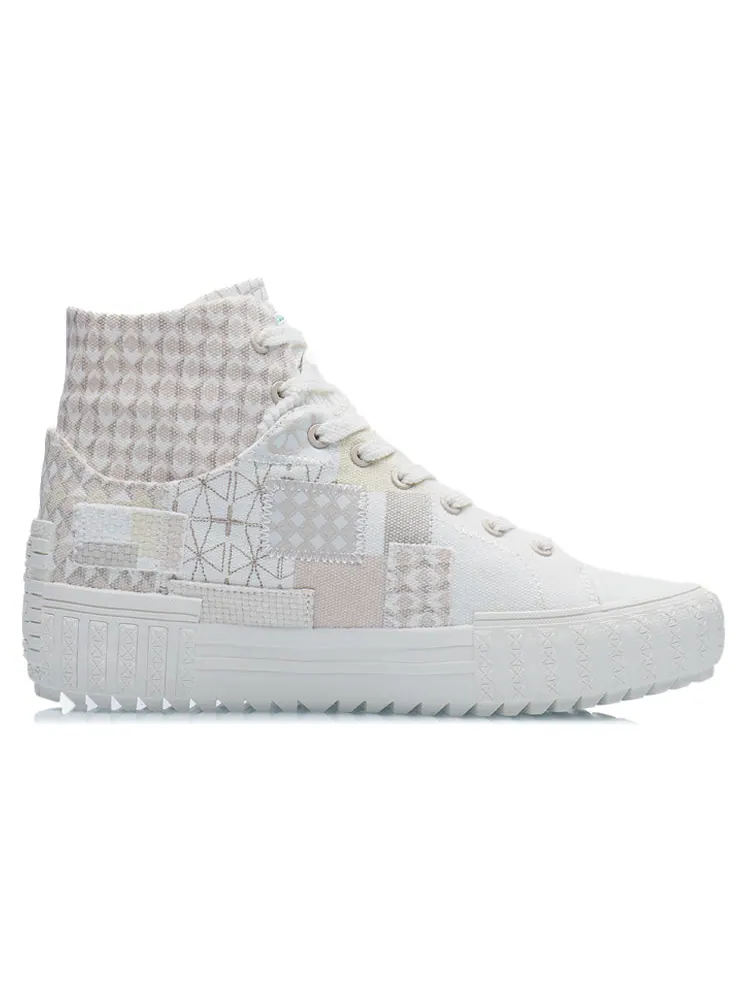 Кроссовки Li-Ning CF WuXing Canvas Hi Shoes 'White Grey' — изображение 3 из 5, белый/серый