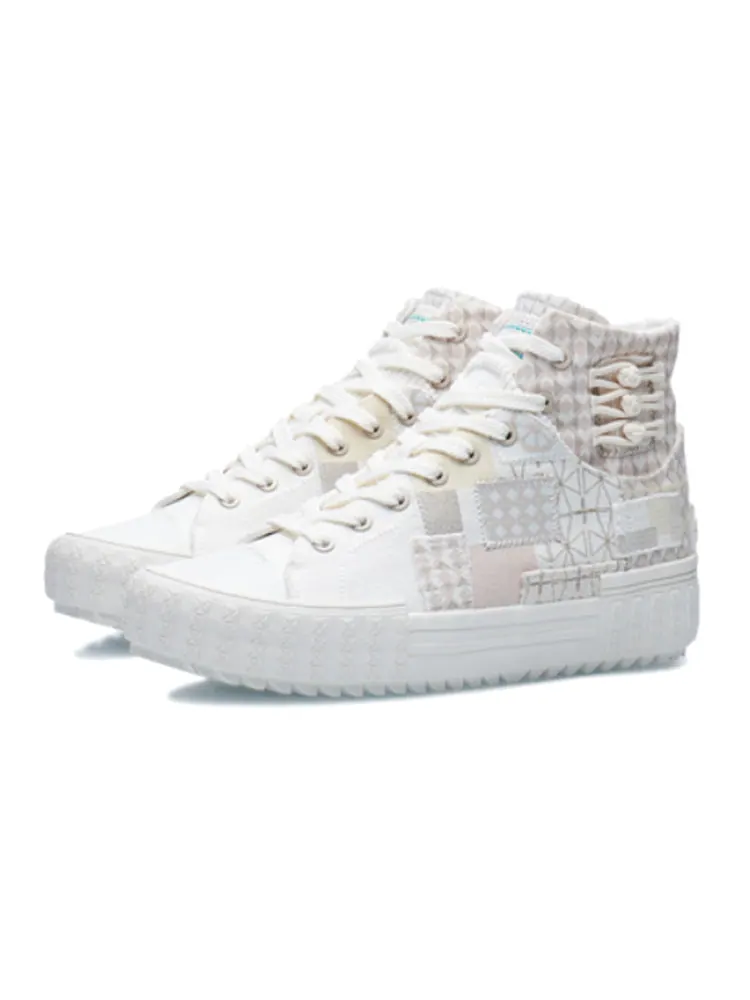 Кроссовки Li-Ning CF WuXing Canvas Hi Shoes 'White Grey' — изображение 4 из 5, белый/серый