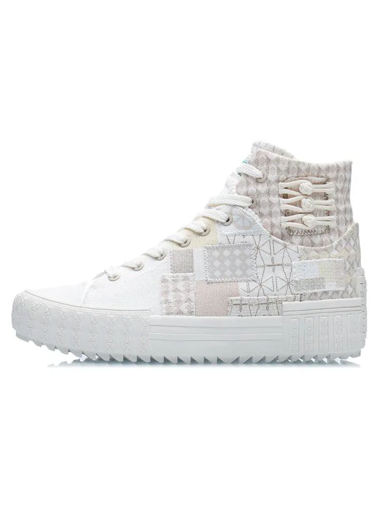 Кроссовки Li-Ning CF WuXing Canvas Hi Shoes 'White Grey' — изображение 2 из 5, белый