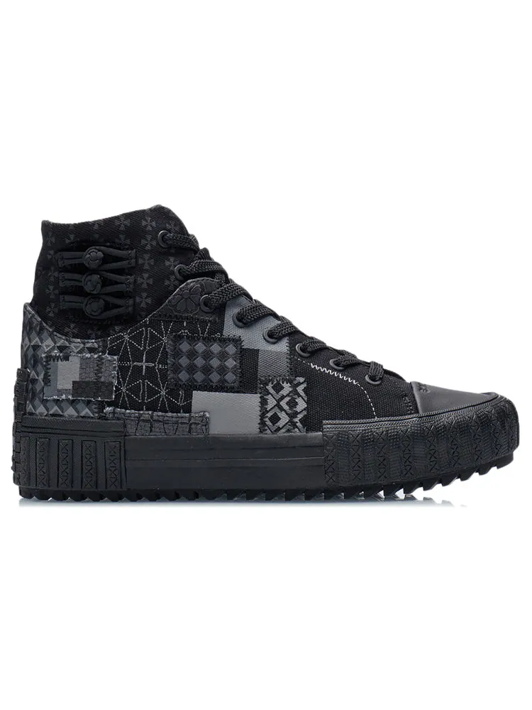 Кроссовки Li-Ning CF WuXing Canvas Hi Shoes 'Black' — изображение 2 из 3, черный
