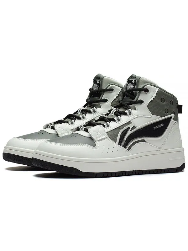 Кроссовки san yuan высокие 3м Li-Ning — изображение 3 из 4, белый/серый/зеленый