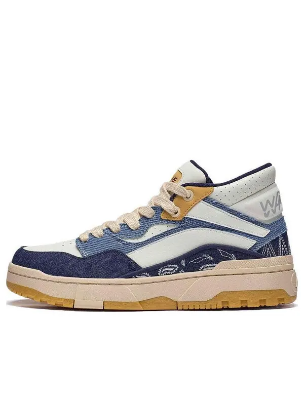Кроссовки Wave Mid Classic скейтборд Li-Ning — изображение 1 из 4, синий/белый/бежевый