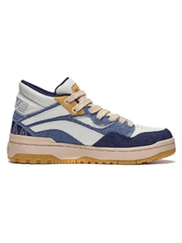 Кроссовки Wave Mid Classic скейтборд Li-Ning — изображение 3 из 4, синий/белый/бежевый