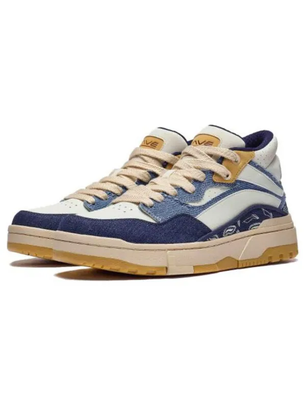 Кроссовки Wave Mid Classic скейтборд Li-Ning — изображение 4 из 4, синий/белый/бежевый
