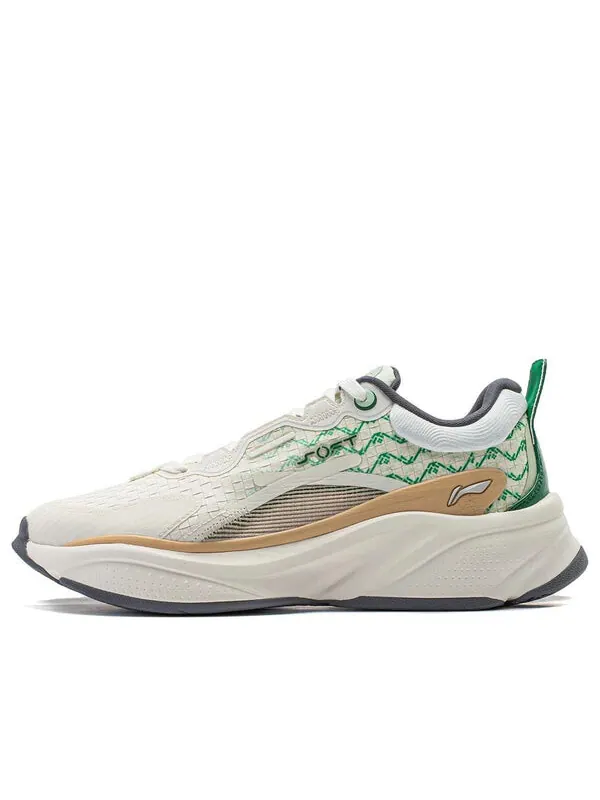 Кроссовки мягкие Li-Ning — изображение 1 из 4, белый/зеленый/бежевый