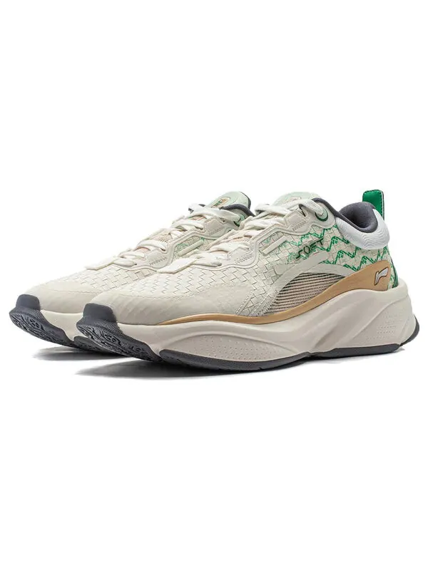 Кроссовки мягкие Li-Ning — изображение 3 из 4, белый/зеленый/бежевый