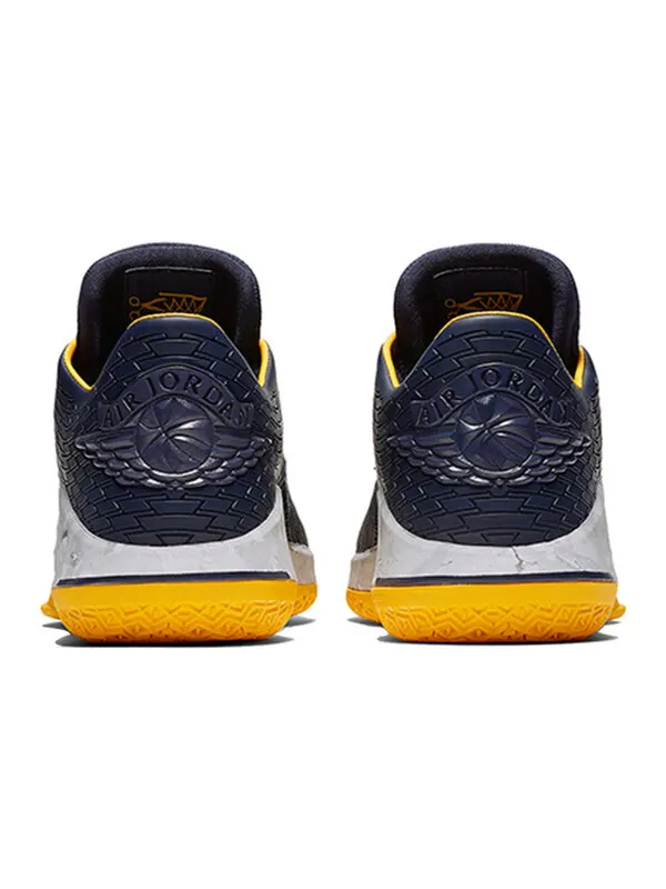 Кроссовки 32 низкие pf Air Jordan — изображение 3 из 4, темно-синий/желтый/серый