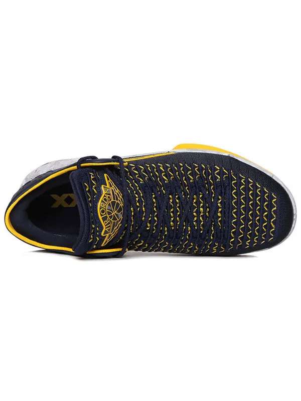 Кроссовки 32 низкие pf Air Jordan — изображение 4 из 4, темно-синий/желтый/серый