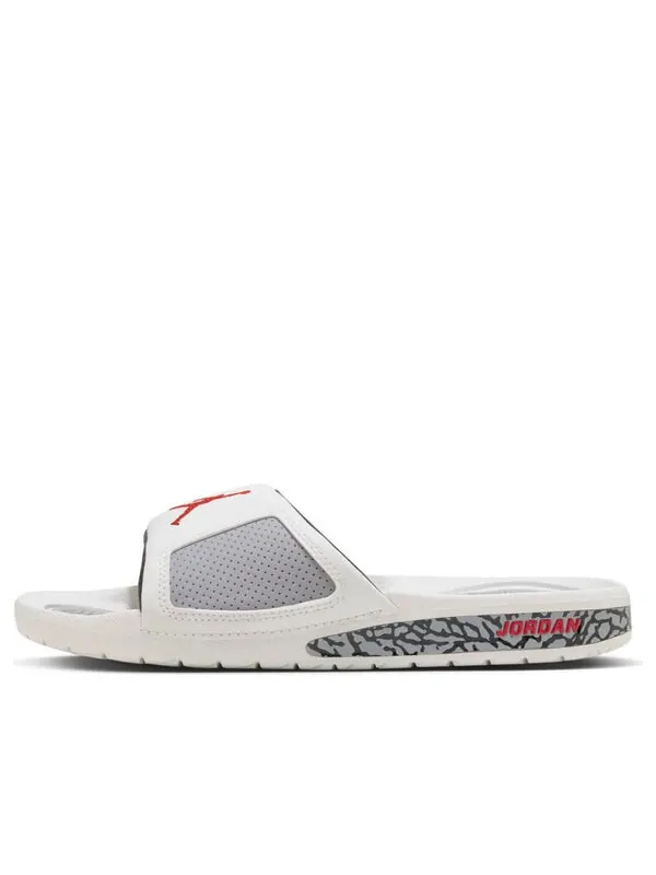Тапочки hydro 3 retro 'white cement' Air Jordan — изображение 1 из 4, белый/красный
