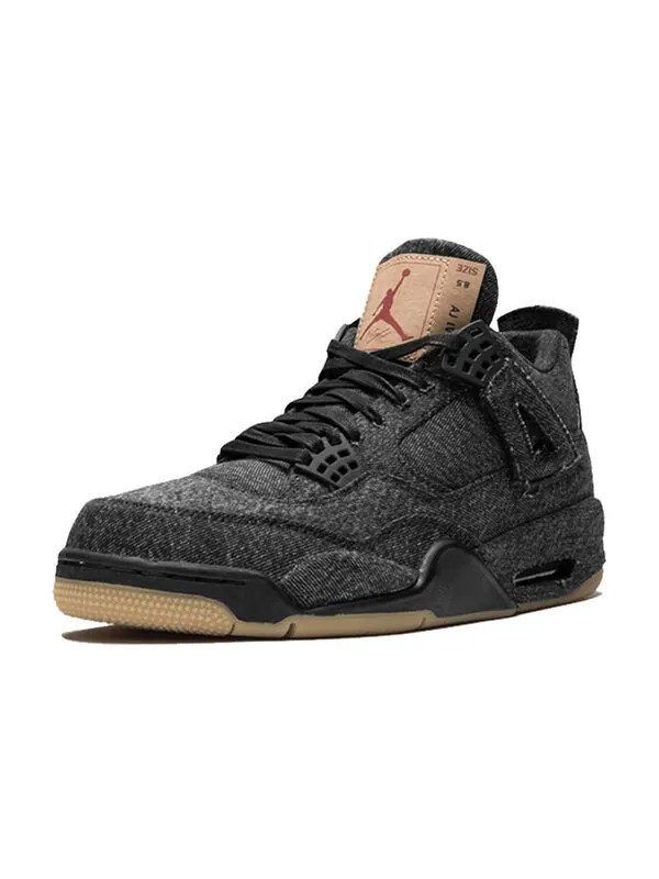Кроссовки 4 retro x levi's 'black denim' Air Jordan — изображение 2 из 4, черный джинсовый синий