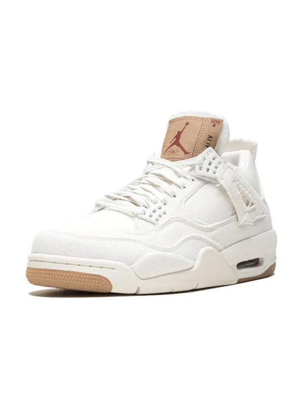 Кроссовки 4 retro x levi's 'white denim' Air Jordan — изображение 2 из 4, белый джинсовый синий