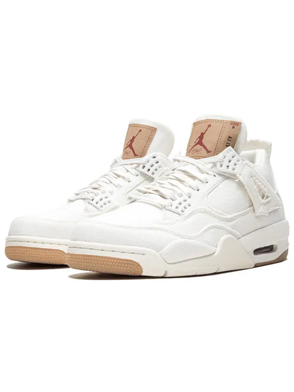 Кроссовки 4 retro x levi's 'white denim' Air Jordan — изображение 3 из 4, белый джинсовый синий
