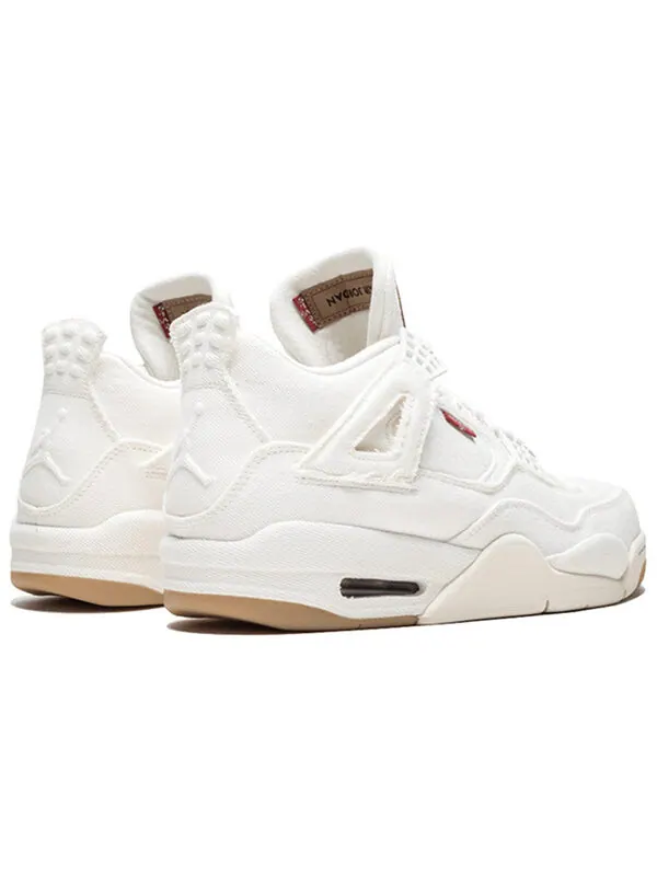 Кроссовки 4 retro x levi's 'white denim' Air Jordan — изображение 4 из 4, белый джинсовый синий