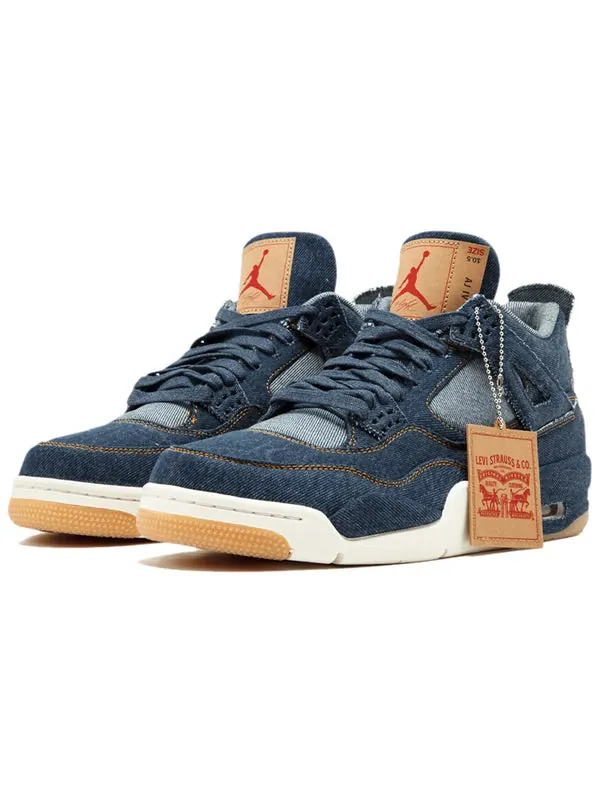 Кроссовки 4 retro x levidenim' Air Jordan — изображение 3 из 4, синий