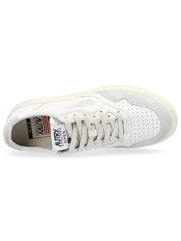 Кроссовки open low leather suede 'white' Autry — изображение 2 из 4, белый