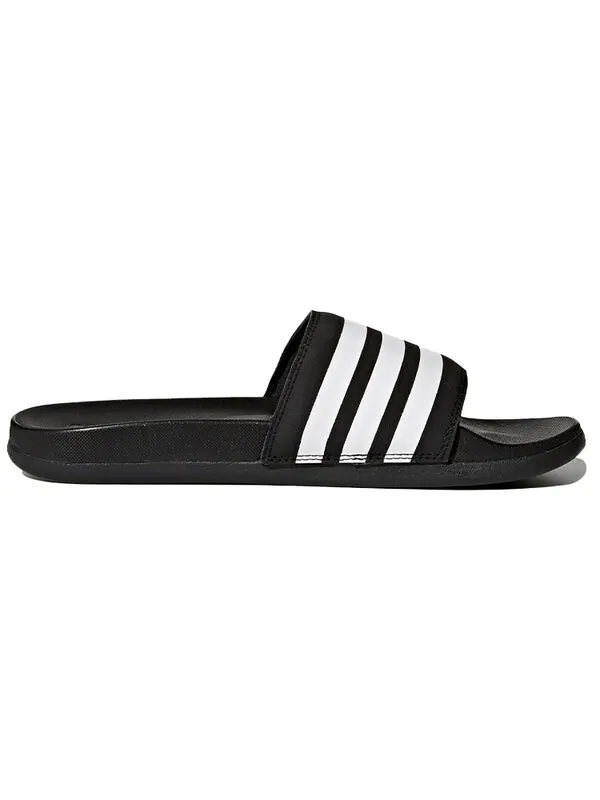 Тапочки adilette comfort slides 'core black white' Adidas — изображение 2 из 4, черный/белый