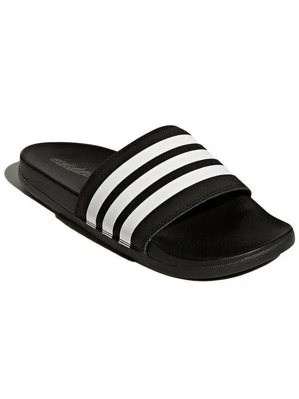 Тапочки adilette comfort slides 'core black white' Adidas — изображение 3 из 4, черный/белый