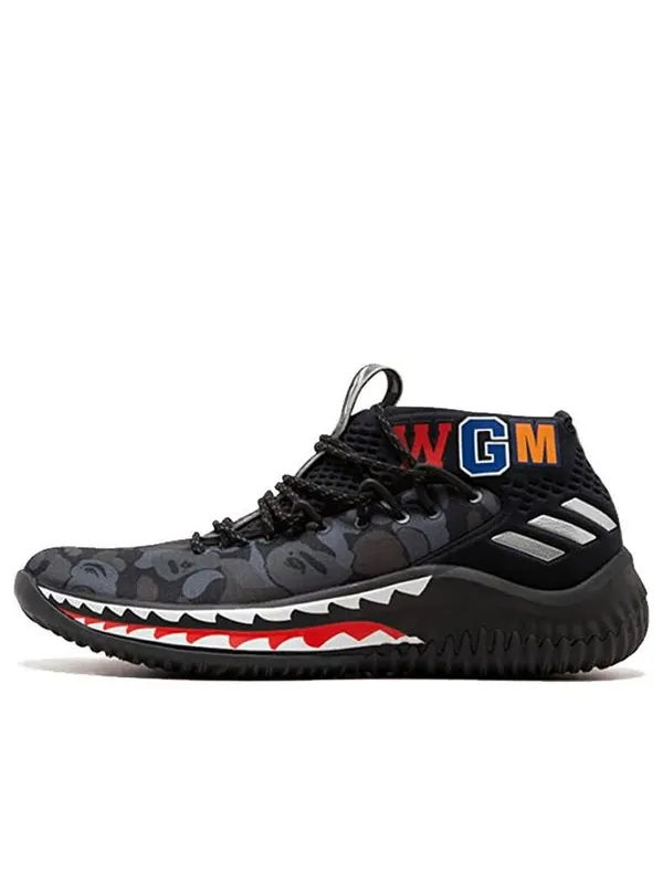 Кроссовки x a bathing ape dame 4 'black camo' Adidas — изображение 1 из 4, серебристый/черный