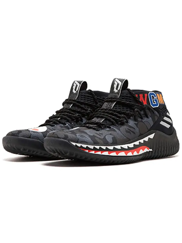 Кроссовки x a bathing ape dame 4 'black camo' Adidas — изображение 3 из 4, серебристый/черный
