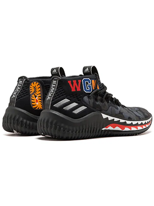 Кроссовки x a bathing ape dame 4 'black camo' Adidas — изображение 4 из 4, серебристый/черный