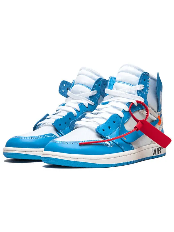 Кроссовки 1 x Off White Retro High OG Air Jordan — изображение 3 из 4, белый/темный синий