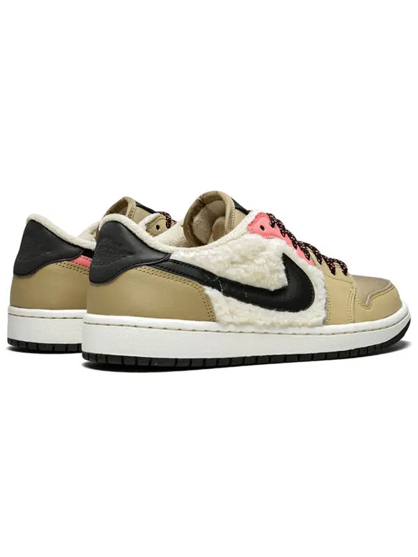 Кроссовки 1 ретро низкие флисовые Air Jordan — изображение 4 из 4, бежевый/черный