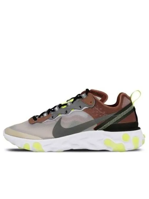 Кроссовки реагируют на элемент 87 Nike — изображение 1 из 4, коричневый/желтый/серый