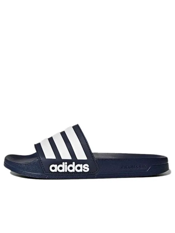 Тапочки adilette shower slides 'collegiate navy' Adidas — изображение 1 из 4, синий/белый