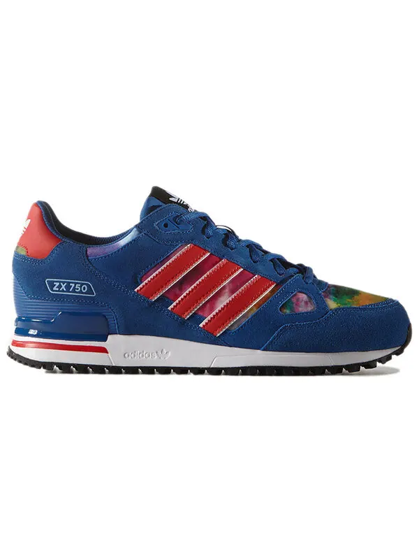 Кроссовки оригинальные zx 750 спортивные туфли красные Adidas — изображение 2 из 4, синий/красный