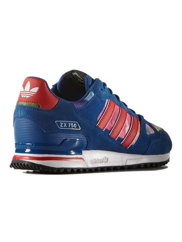 Кроссовки оригинальные zx 750 спортивные туфли красные Adidas — изображение 4 из 4, синий/красный