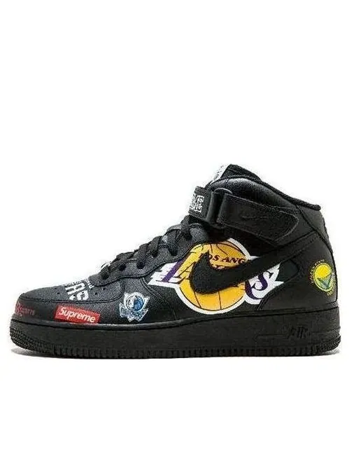 Кроссовки x supreme x nba air force 1 mid 07 'black' Nike — изображение 1 из 4, черный