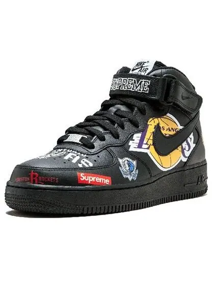 Кроссовки x supreme x nba air force 1 mid 07 'black' Nike — изображение 3 из 4, черный