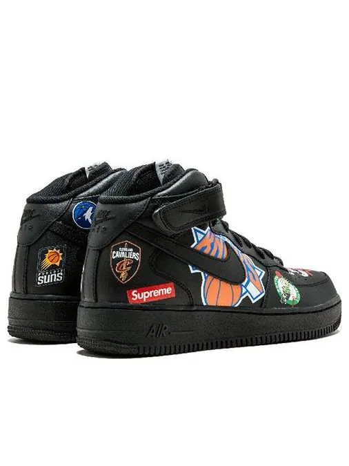 Кроссовки x supreme x nba air force 1 mid 07 'black' Nike — изображение 4 из 4, черный
