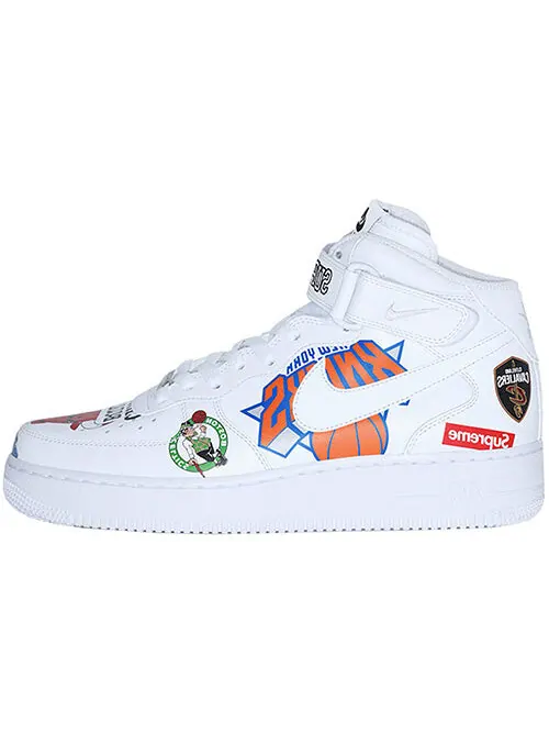 Кроссовки x supreme nba x air force 1 mid 07 'white' Nike — изображение 2 из 4, белый