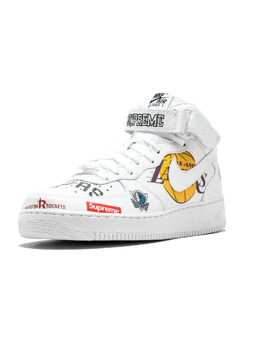 Кроссовки x supreme nba x air force 1 mid 07 'white' Nike — изображение 3 из 4, белый