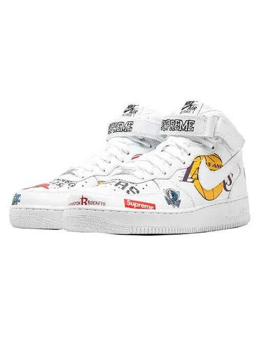 Кроссовки x supreme nba x air force 1 mid 07 'white' Nike — изображение 4 из 4, белый