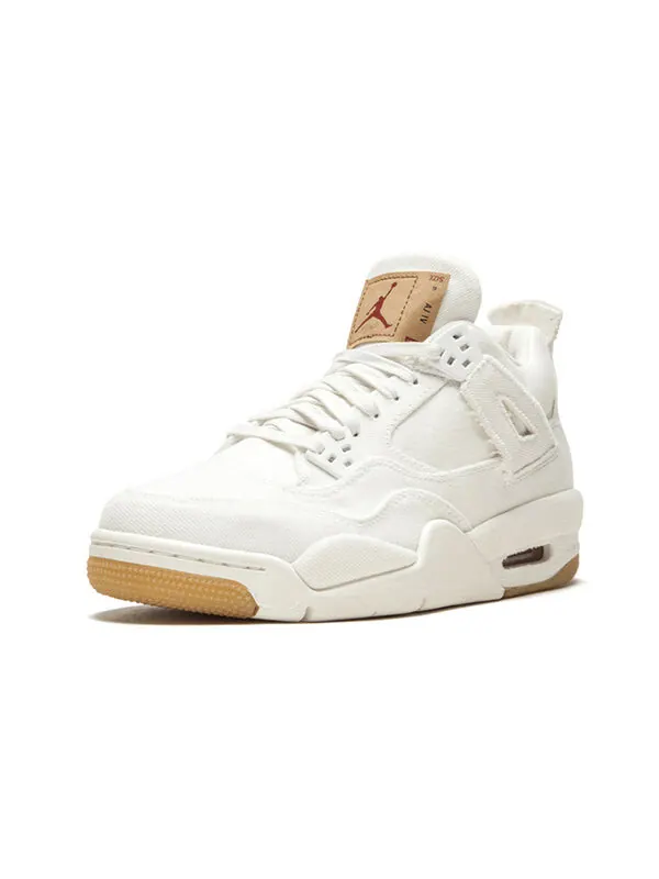Кроссовки 4 retro x levi's 'white denim' Air Jordan — изображение 2 из 4, белый джинсовый синий