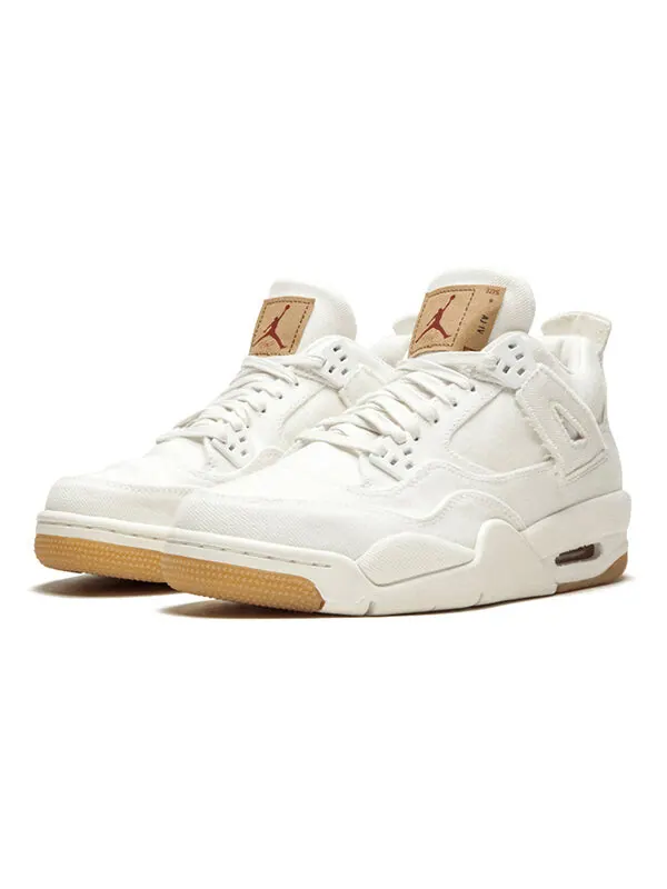 Кроссовки 4 retro x levi's 'white denim' Air Jordan — изображение 3 из 4, белый джинсовый синий