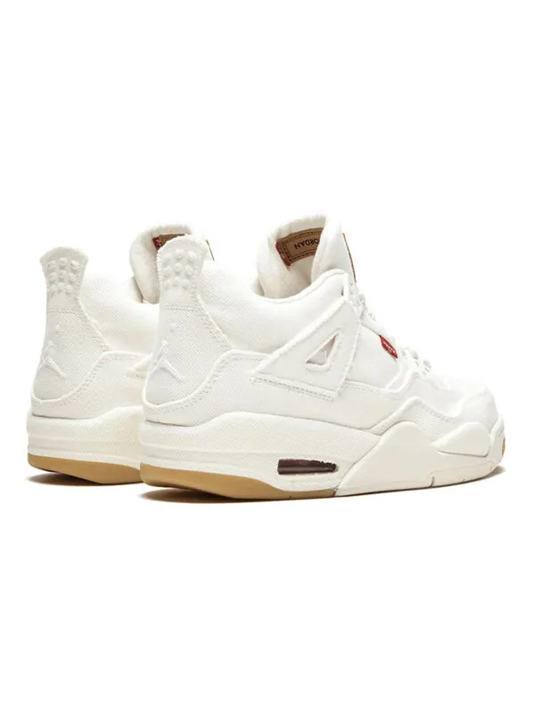 Кроссовки 4 retro x levi's 'white denim' Air Jordan — изображение 4 из 4, белый джинсовый синий