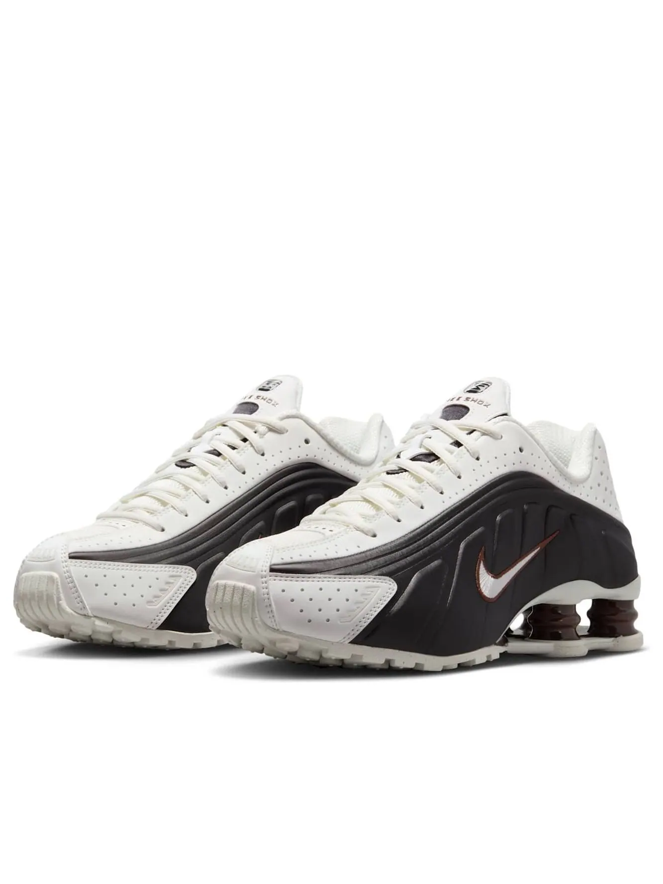 (WMNS) Nike Shox R4 'Sail Black Fauna Brown' — изображение 3 из 6, черный/коричневый