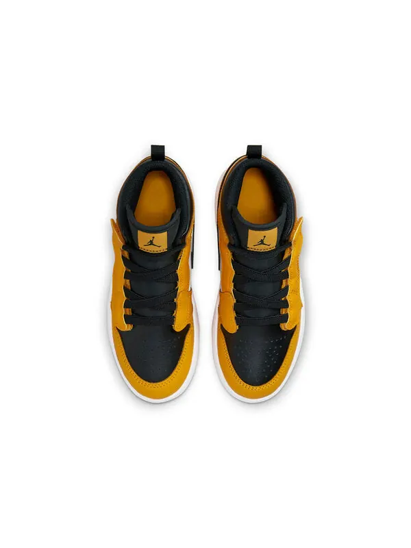 Кроссовки 1 средние альт Air Jordan — изображение 4 из 4, черный/белый/желтый