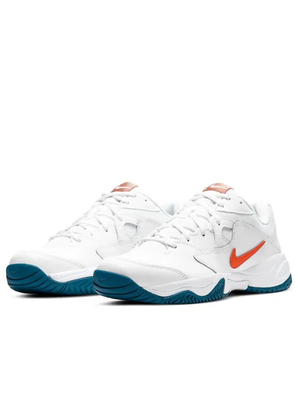 Кроссовки court lite 2 'white green abyss' Nike — изображение 3 из 4, белый/оранжевый/синий
