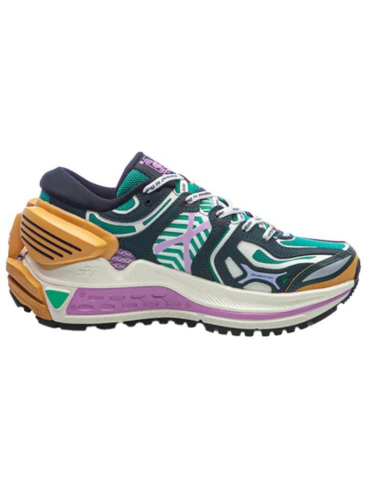 Беговые кроссовки (WMNS) Li-Ning Sun Chaser 'Green Yellow Purple' — изображение 2 из 5, зеленый