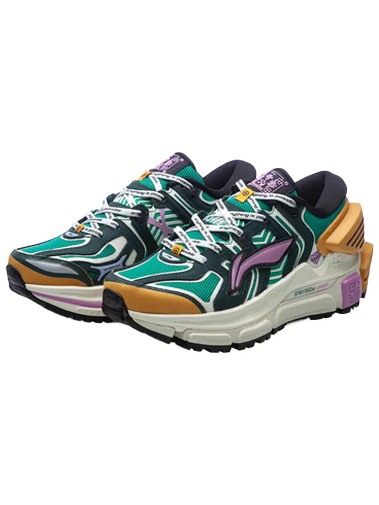Беговые кроссовки (WMNS) Li-Ning Sun Chaser 'Green Yellow Purple' — изображение 3 из 5, зеленый