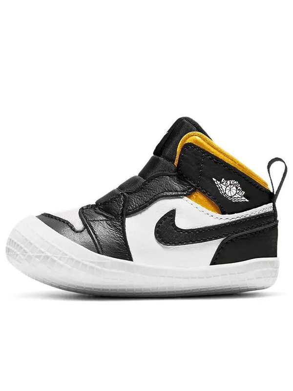 Кроссовки 1 пинетки для детской кроватки Air Jordan — изображение 1 из 4, черный/белый/желтый