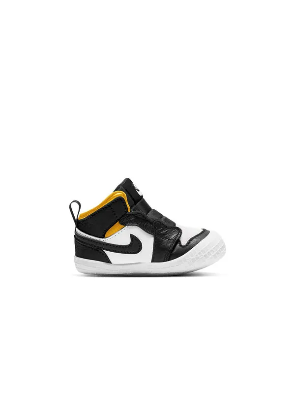 Кроссовки 1 пинетки для детской кроватки Air Jordan — изображение 2 из 4, черный/белый/желтый